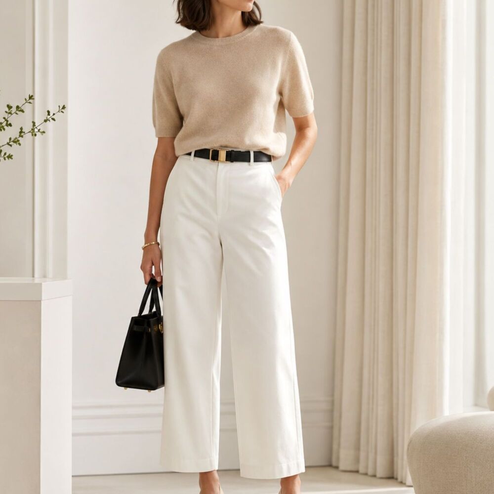 J.Crew Barrel-Leg Pant Cotton Linen NWT 27 High Rise Trendy Structured Trouser